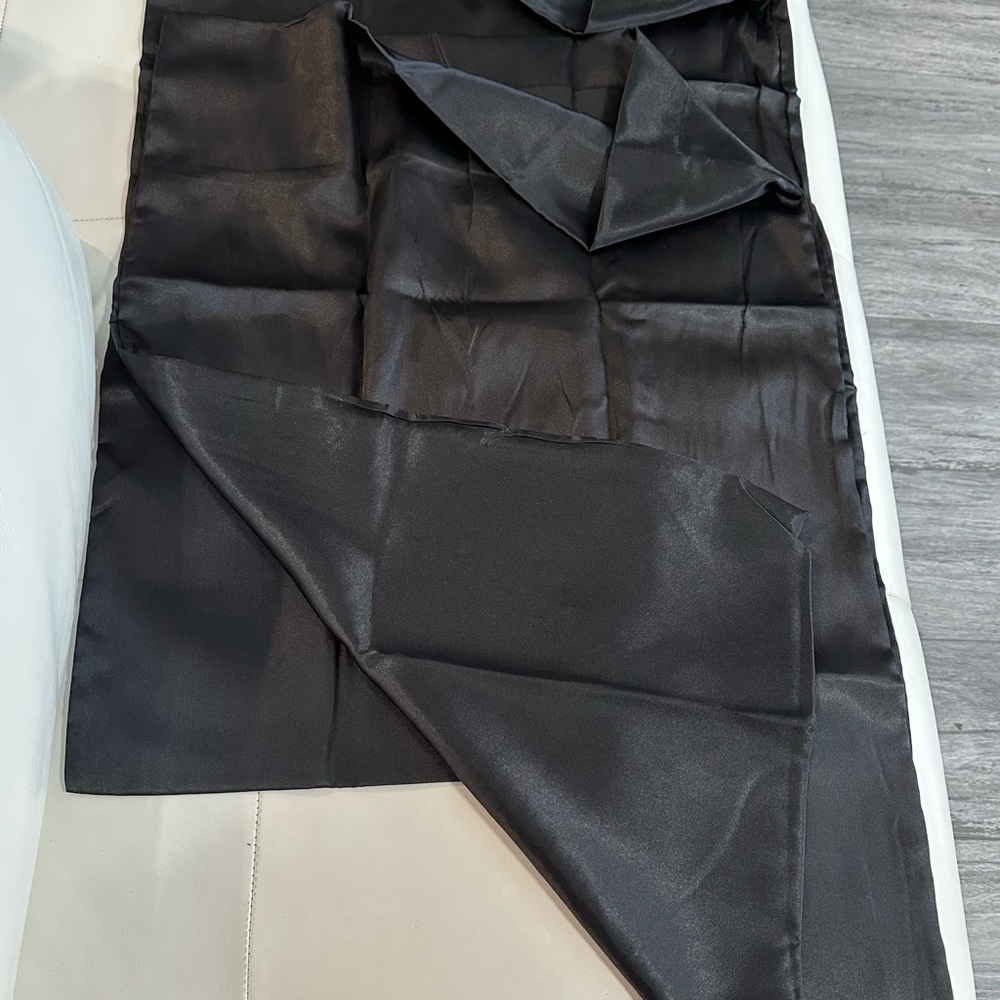 PILLOWCASES black, queen size, 100% polyester, feels like satin.  NWOT